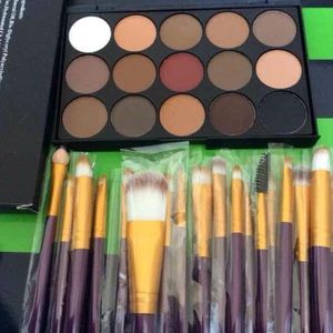 New 20pc Makeup Brushes +Eyeshadow Palette